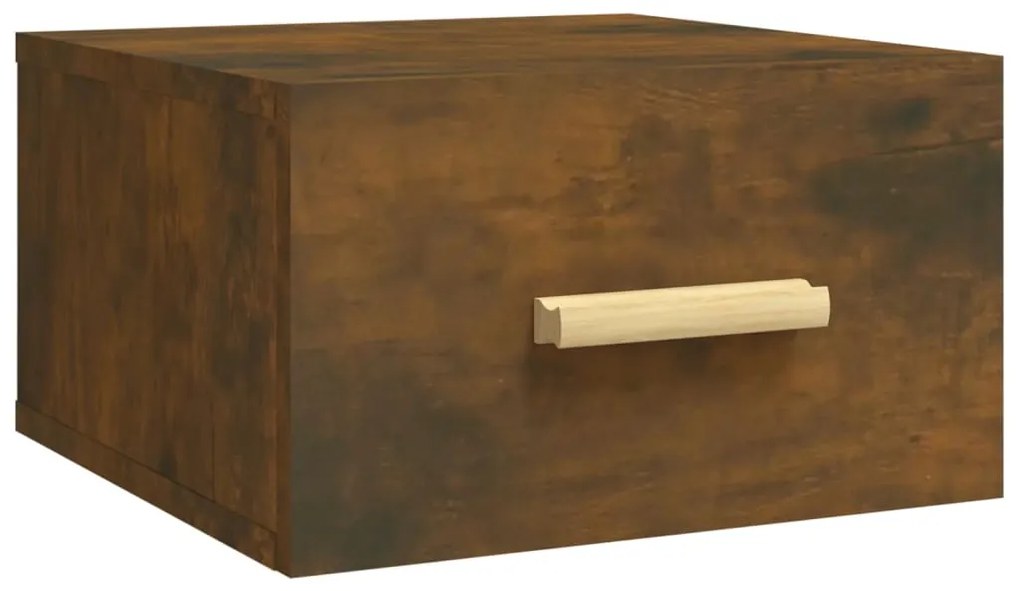 817573 vidaXL Нощно шкафче за стенен монтаж, опушен дъб, 35x35x20 см