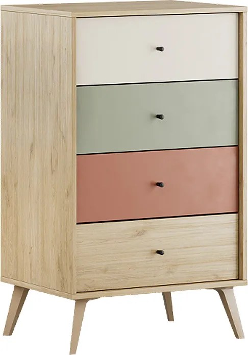 Меламинов комод Terra в цвят флорида дъб 60x44x100см.