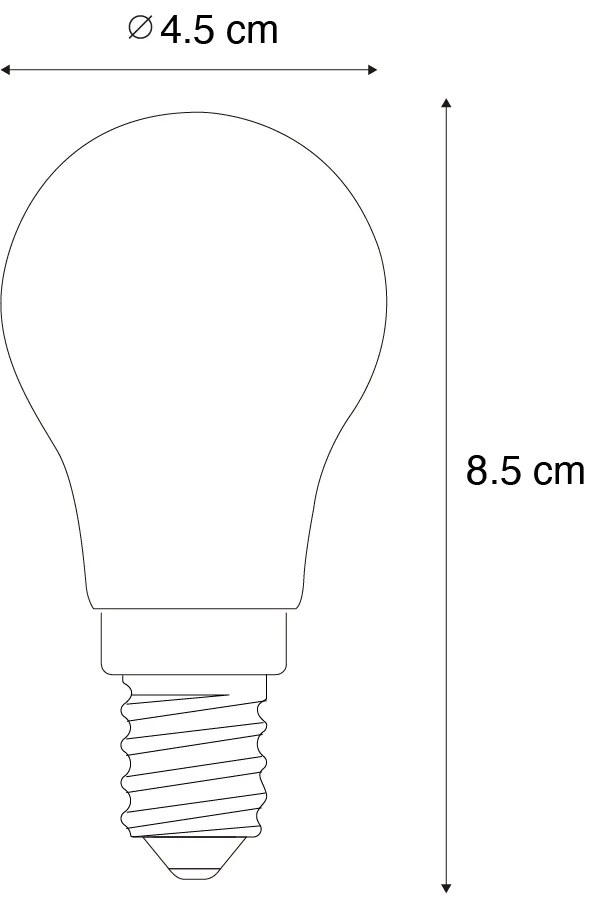 Комплект от 5 смарт E14 LED крушки P45 прозрачни 4.2W 470 lm 2700-6500K