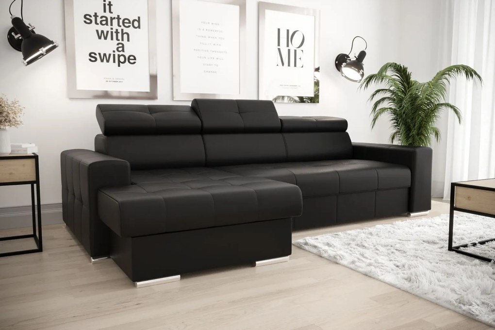 Ъглов диван April mini LTHR-Mauro-Left