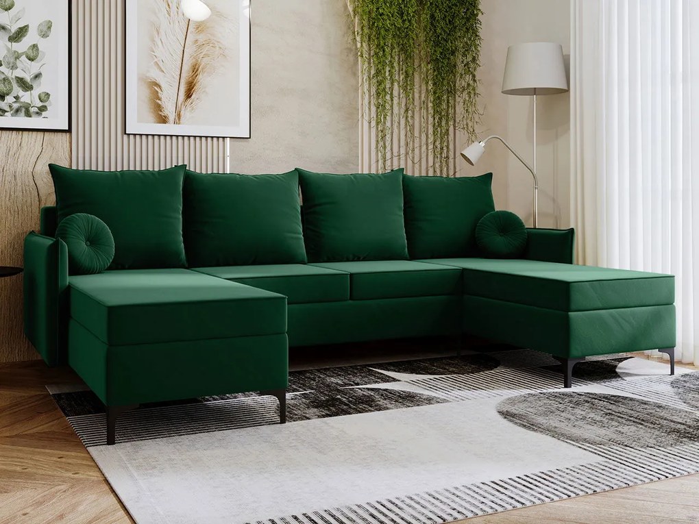 Ъглов диван Leon U-Prasino