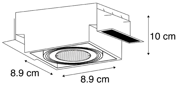 Комплект от 6 вградени прожектора черни регулируеми без рамки - Oneon Honey