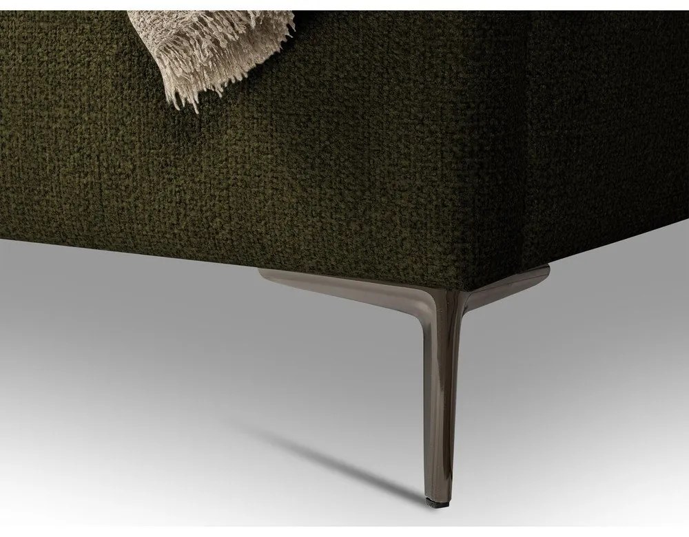 Тъмнозелено двойно тапицирано легло с включена подматрачна рамка 160x200 cm Makana – Makamii