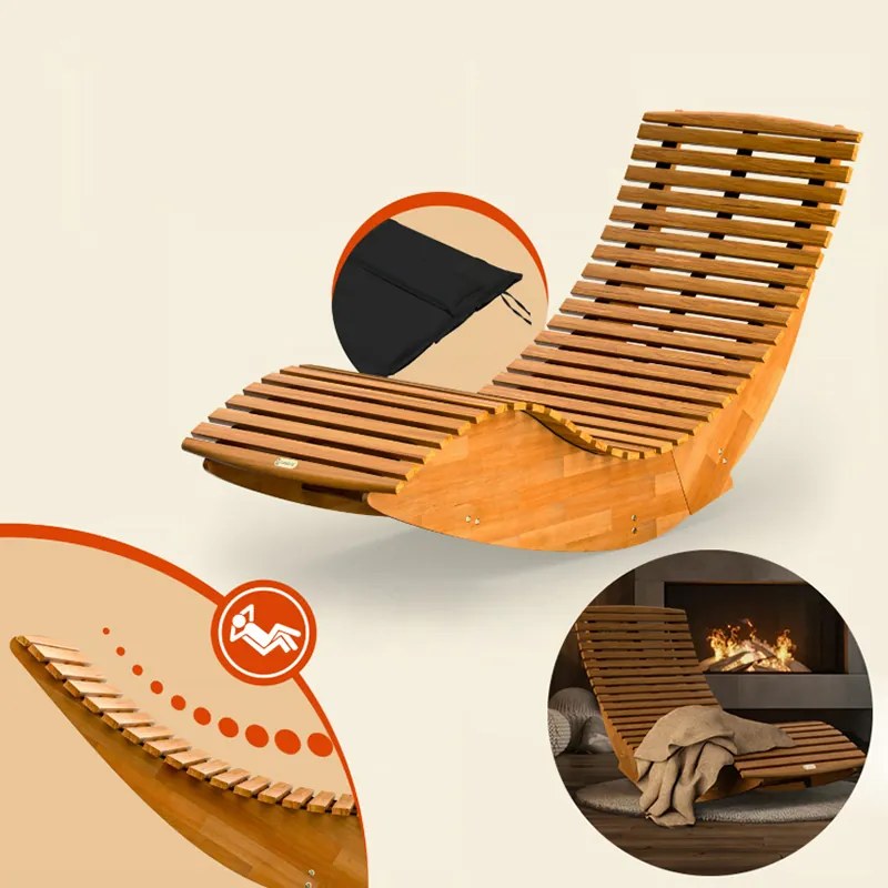 Люлеещ се шезлонг за сауна Java от акациева дървесина