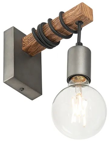 Индустриален стенен аплик стомана с кафяво - Gallow