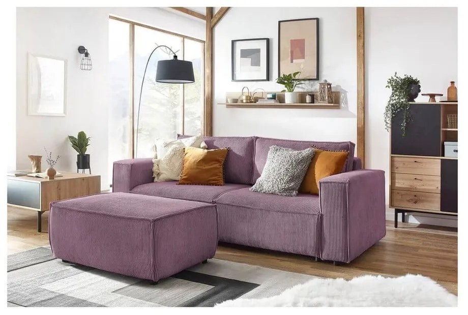 Розова табуретка от велур Nihad - Bobochic Paris