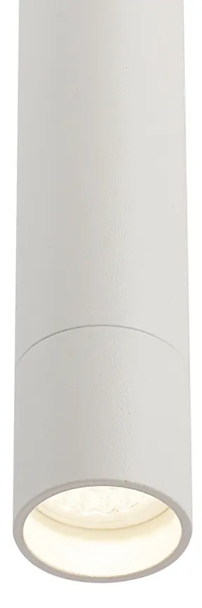 Модерна релсова система за осветление с 6 прожектора и 4 висящи лампи, бяла, 1-фазна - Slimline Uzzy Keno