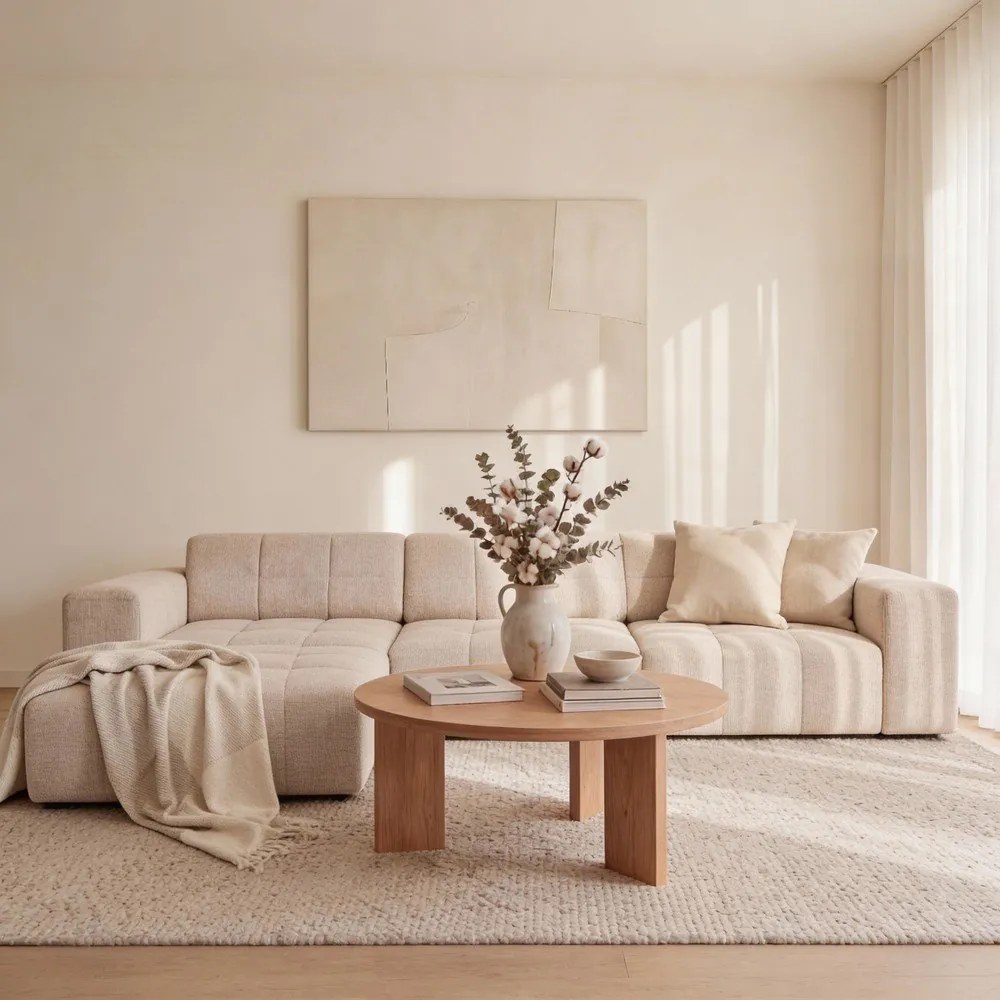 Бежов ъглов диван (ляв ъгъл) Chicago - Cosmopolitan Design