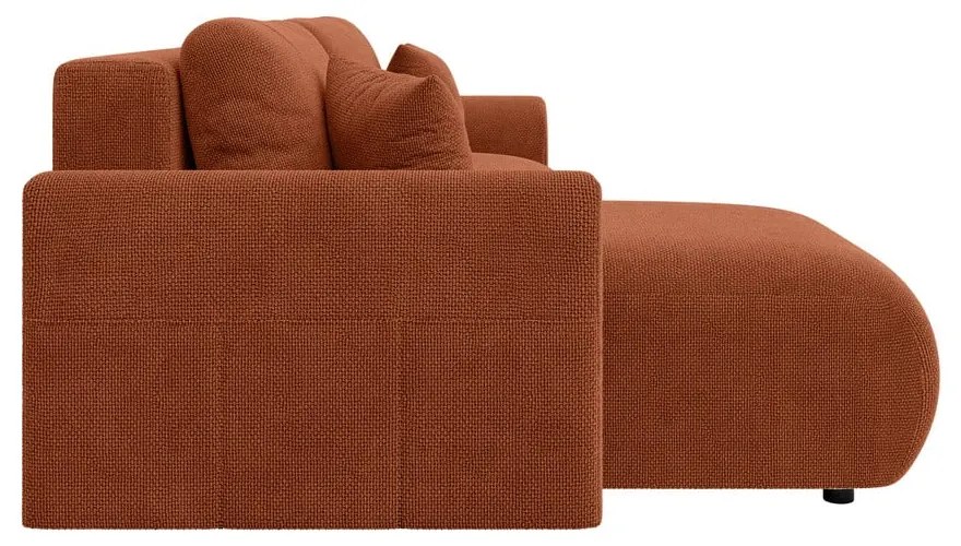 Сгъваем ъглов диван в тухлен цвят (променлив) Lorine – Ropez