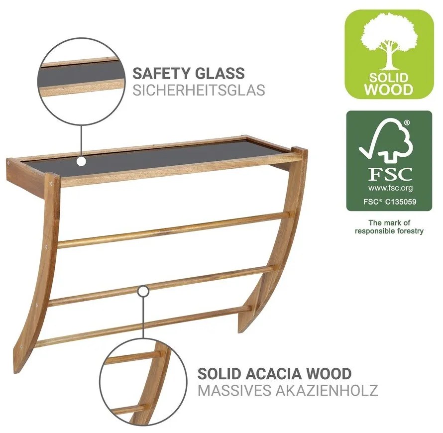 Стенна дървена поставка за кърпи в тъмно естествен цвят Fondi – Wenko