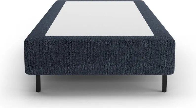 Тъмносиньо тапицирано единично легло без табла 90x200 cm Whale – Micadoni