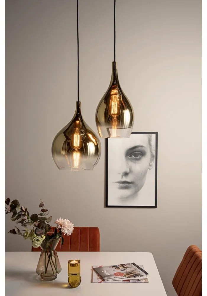 Стъклена висяща лампа в златисто Голяма, ø 26 cm Drup - Leitmotiv