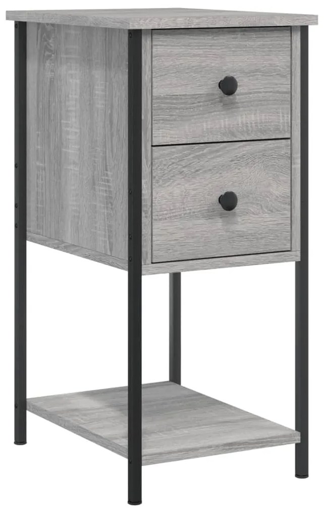 826099 vidaXL Нощно шкафче, сив сонома, 32x42x70 см, инженерно дърво