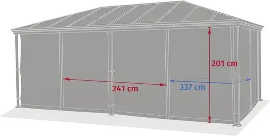 Комарници за пергола Hesperide Belize, Сиви шисти, 3.6x6 m