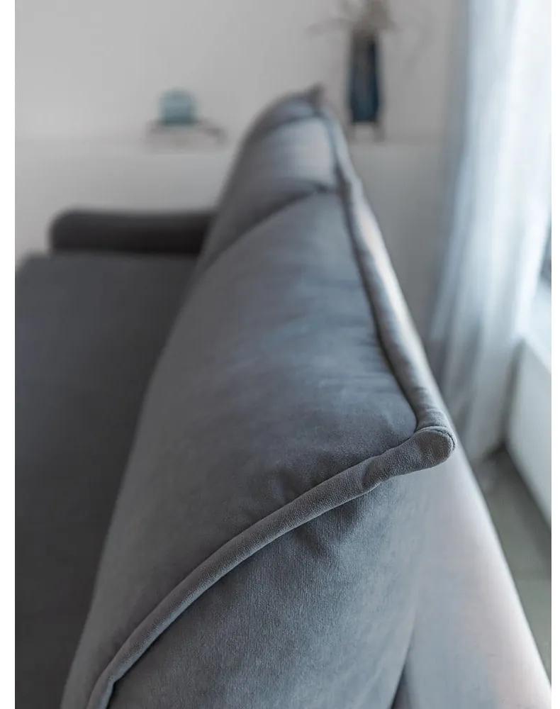 Разтегателен диван от сиво кадифе Tender Eddie - Miuform