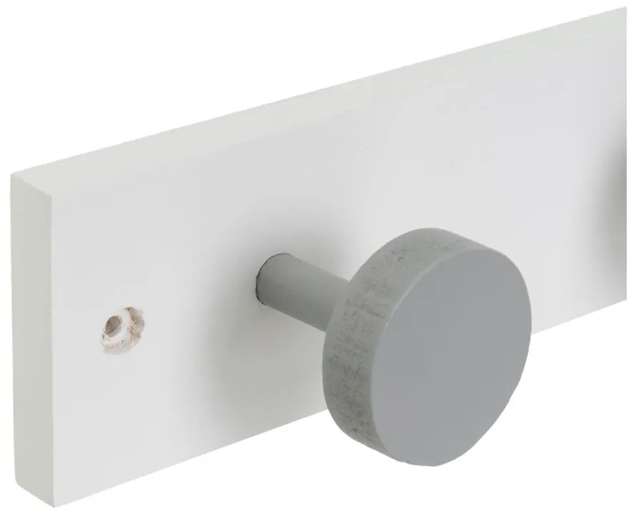 Бяло-сива стенна закачалка от масивен бор 40 cm Anillos – Casa Selección