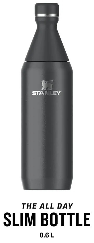 Черна бутилка от неръждаема стомана 600 ml All Day Slim – Stanley