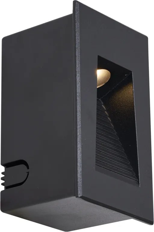 Комплект от 6 модерни вградени стенни лампи черни 7 см вкл. LED IP65 - Trem