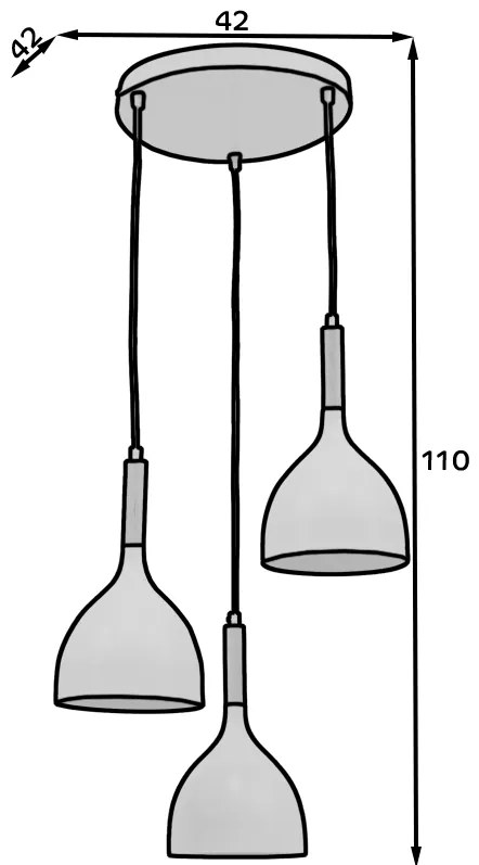 Висяща таванна лампа Woldes 3-лампи