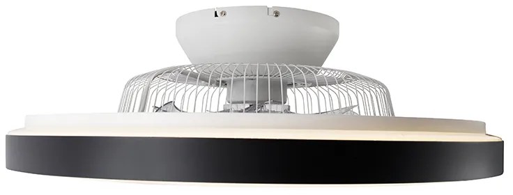 Вентилатор за таван черен със звезден ефект 60 см вкл. LED димируем с дистанционно управление - Climo