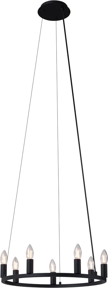 Интелигентна висяща лампа черна 7 светлини вкл. WiFi C35 - Knight