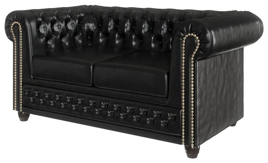 Черен разтегателен диван от изкуствена кожа 148 cm York - Ropez