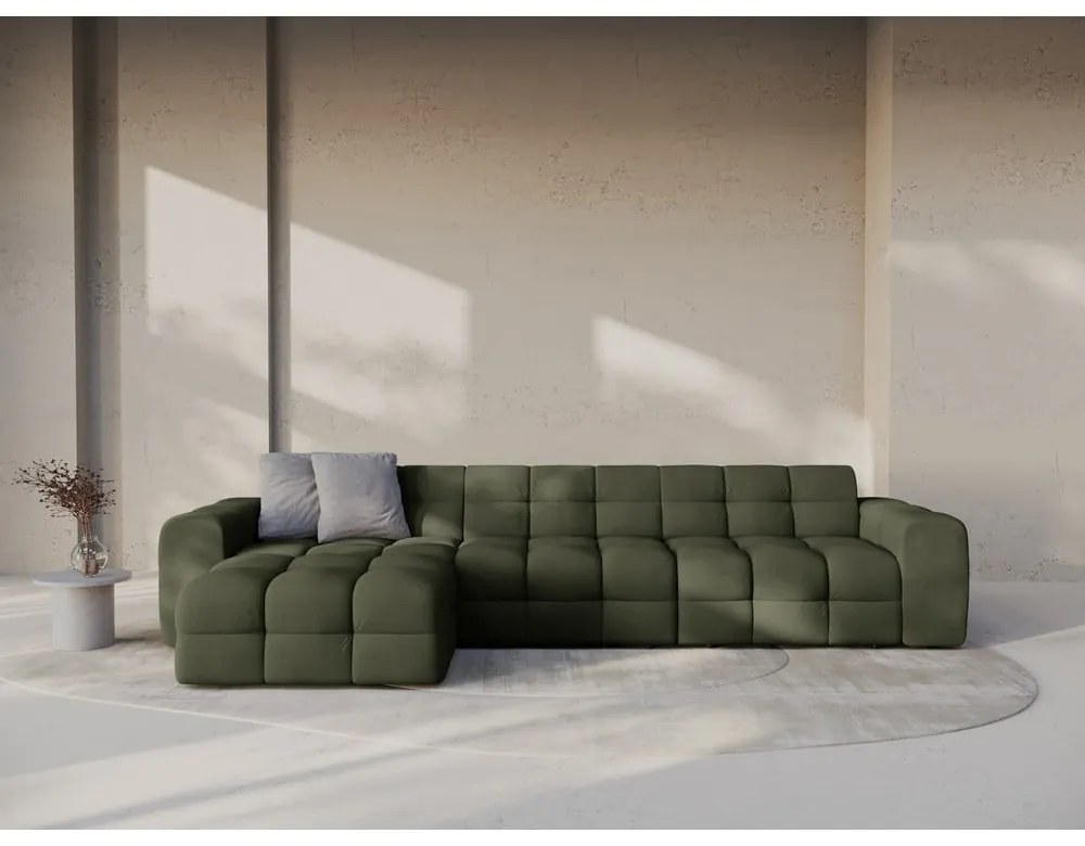 Зелен ъглов диван (ляв ъгъл) Kendal – Micadoni