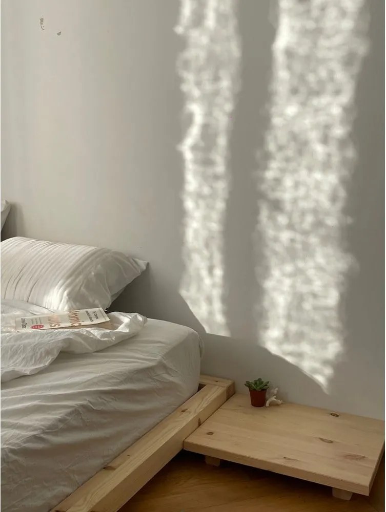 Единично легло 120x200 cm от масивен бор без табла с включена подматрачна рамка в естествен цвят Dock – Karup