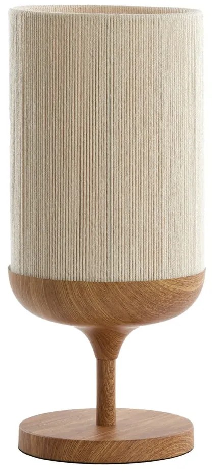 Настолна лампа в естествен цвят с текстилен абажур (височина 50 cm) Dania – Light & Living