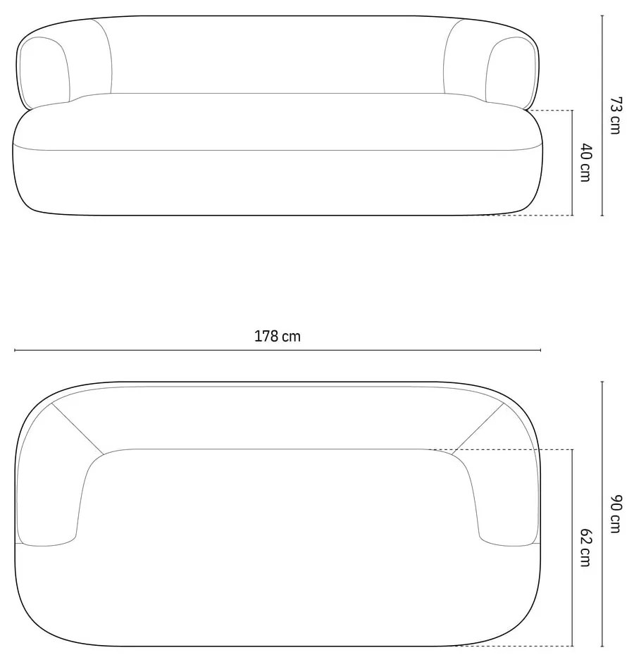 Кафяв диван от букле 178 cm Jenny – Micadoni Home