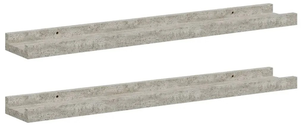 326700 vidaXL Стенни рафтове, 2 бр, бетонно сиви, 60x9x3 см