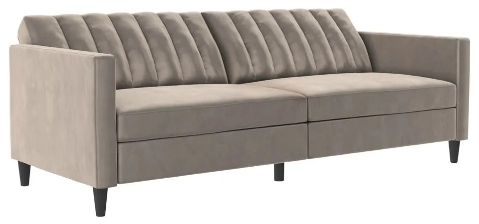 Светлосив кадифен диван 207 cm Celine – Støraa