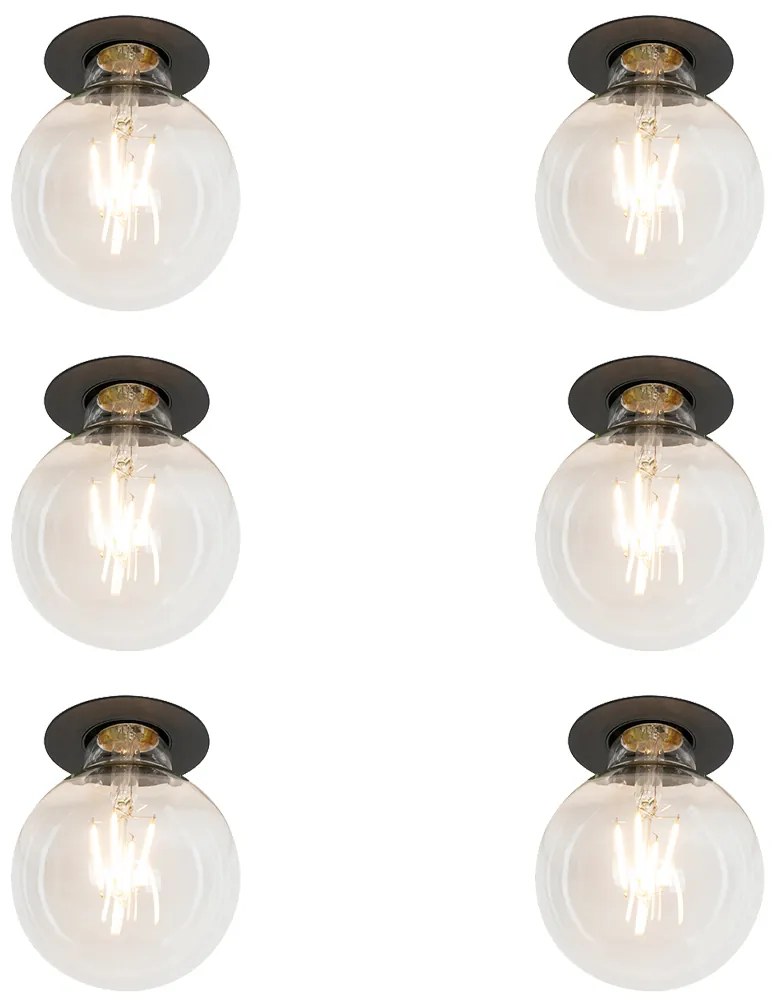 Комплект от 6 модерни вградени спота черни - Insight