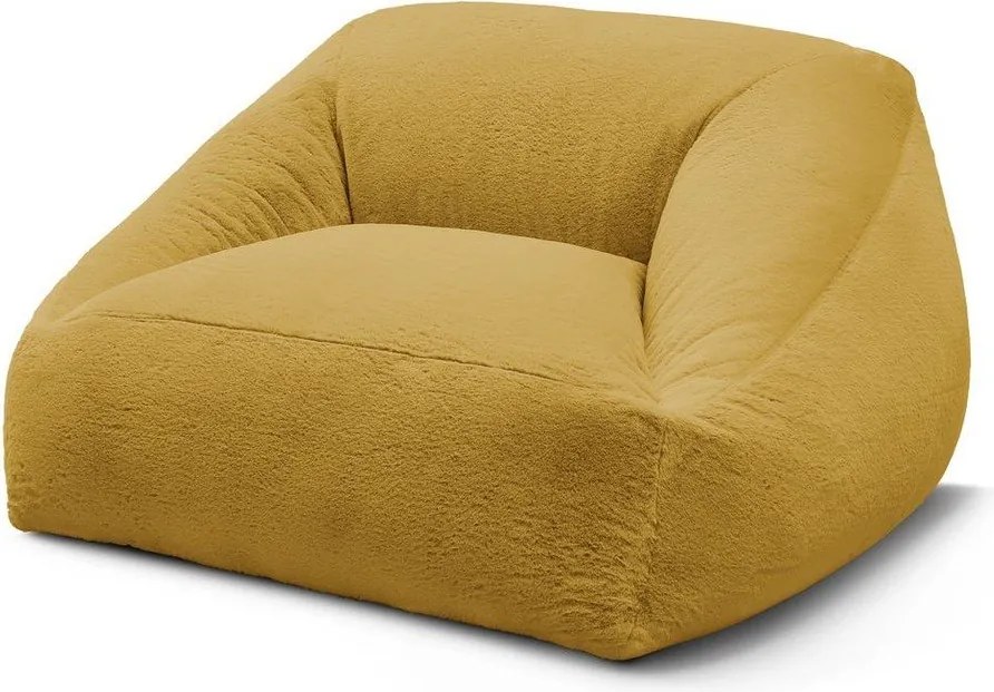 Жълт пуф от изкуствен косъм Lilibet – Bobochic Paris