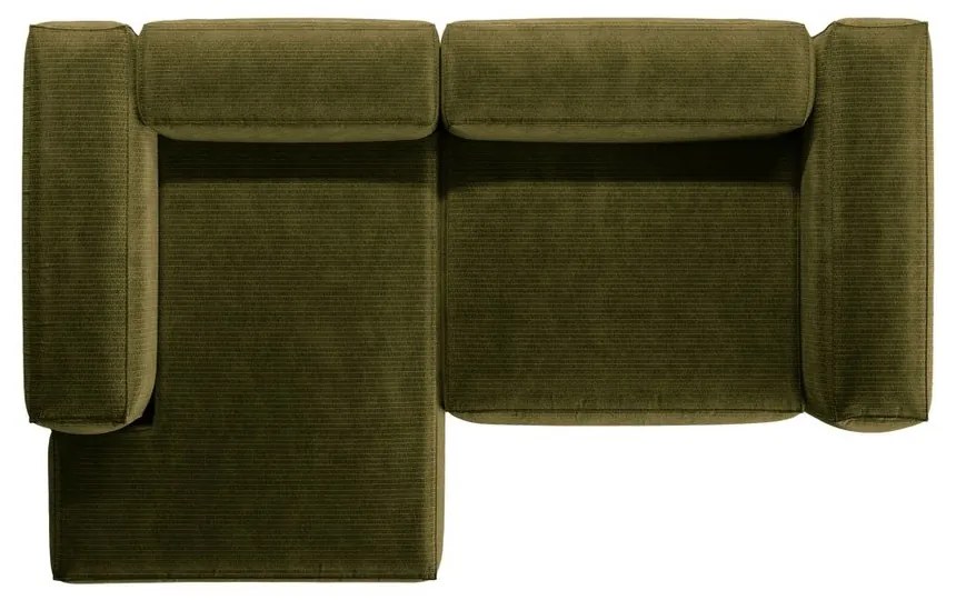 Зелен ъглов диван от рипсено кадифе (ляв ъгъл) Bergamo – Cosmopolitan Design