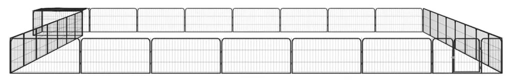 Заграждение за куче черно 32 панела 100x50 см прахово боядисано Hanna