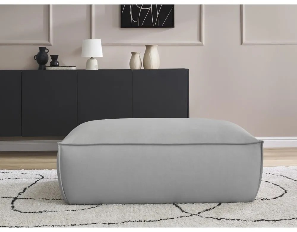 Светлосива табуретка от изкуствена кожа Boheme – Bobochic Paris