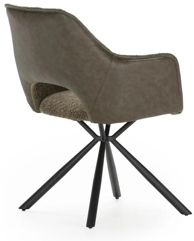 Зелени тапицирани трапезни столове в комплект с подлакътници 2 бр. Mariel – Marckeric