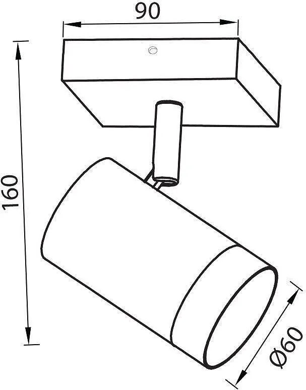 Спот за таван BENITO, черен, 1хGU10