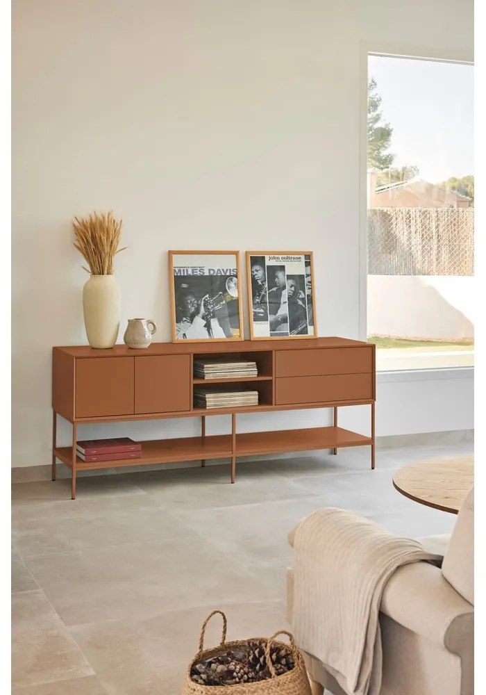 Маса за телевизор в тухлен цвят 175x74x45 cm Platt – Teulat