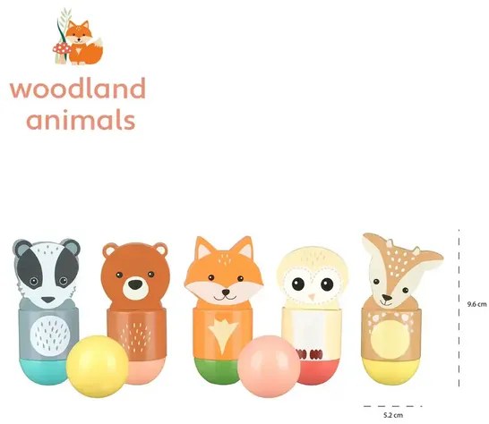 Дървен Боулинг с животни - Woodland Animals