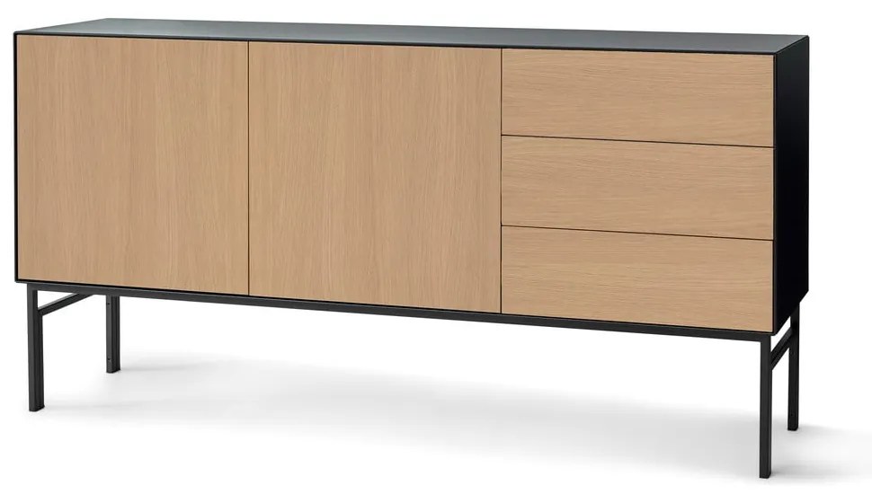 Черен скрин с дъбови врати Edge by Hammel - Hammel Furniture