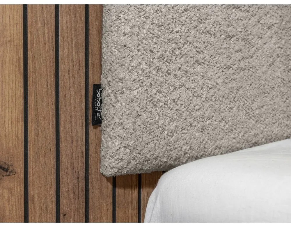 Светлосиво двойно легло с включена подматрачна рамка 160x200 cm Lior – Bobochic Paris