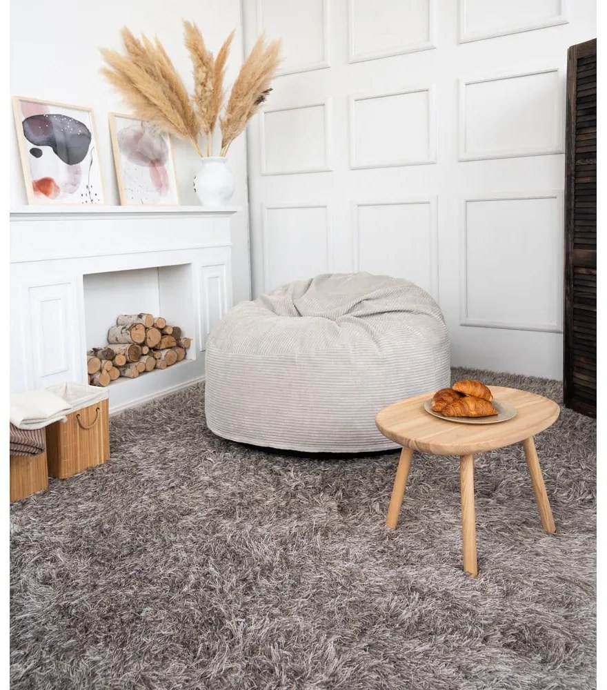 Тъмнокафяв пуф от рипсено кадифе Om 110 – SLOWDOWN