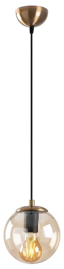 Висящо осветително тяло в златисто със стъклен абажур ø 15 cm Efe – Opviq lights