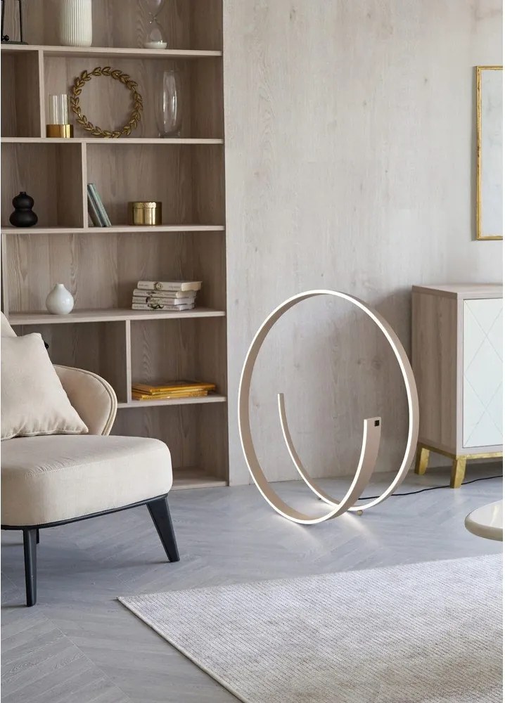 Сива LED подова лампа с гласово управление/ управление чрез мобилно приложение с метален абажур (височина 75 cm) Cinardi – CINQUE