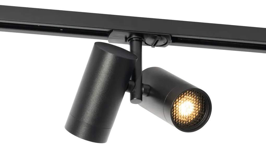 Модерен 1-фазен релсов прожектор черен 2-светлина - Iconic Scopio