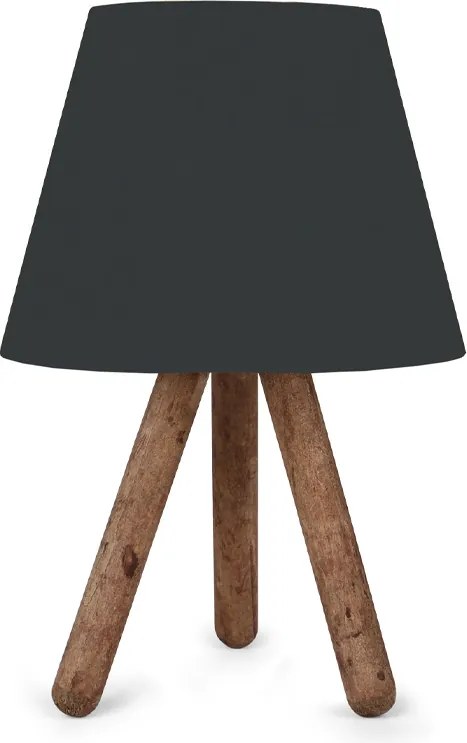 Таблица лампа Lander от плат/PVC/дърво в черен/кафяв цвят 22x17x32см.