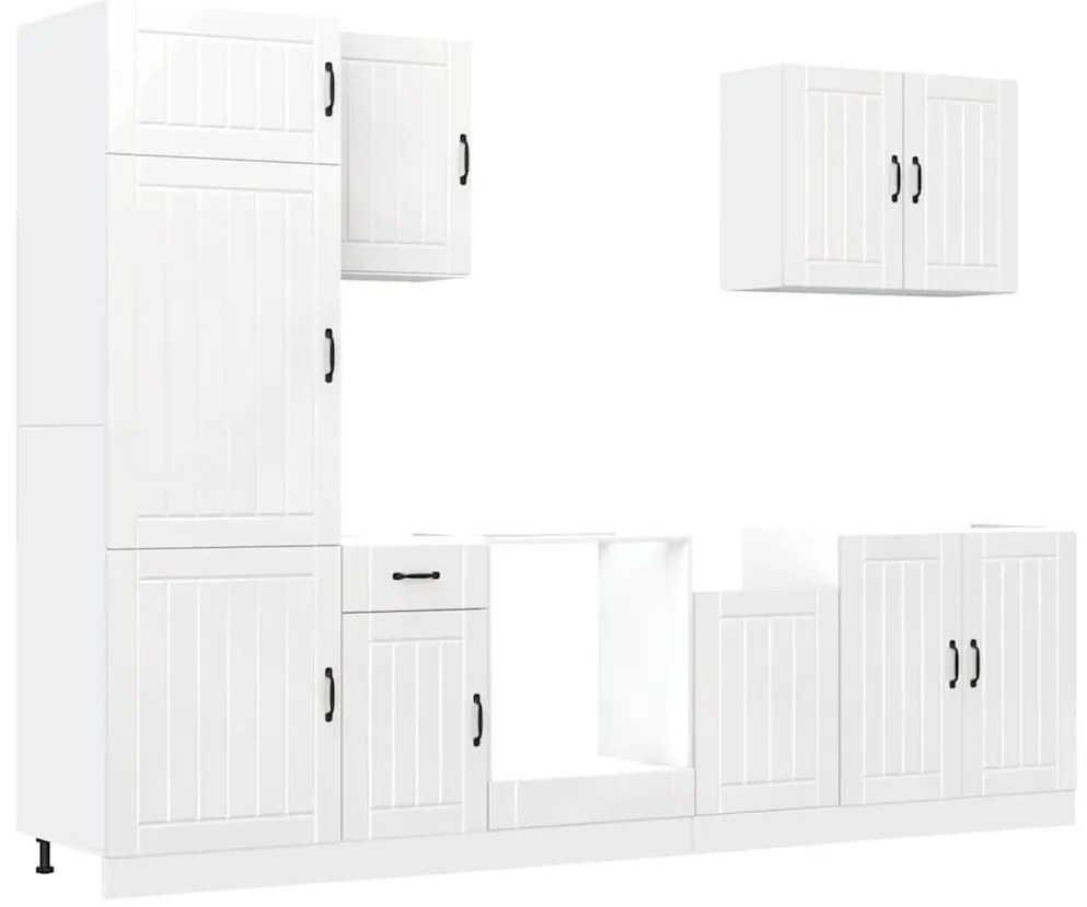 3314773 vidaXL Комплект кухненски шкафове от 7 части Lucca, инженерно дърво