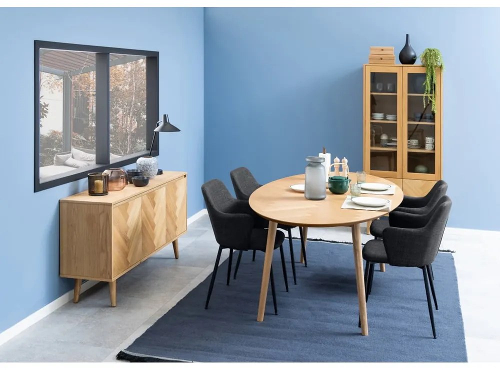 Антрацитни тапицирани трапезни столове в комплект 2 бр. Ilsa – Actona